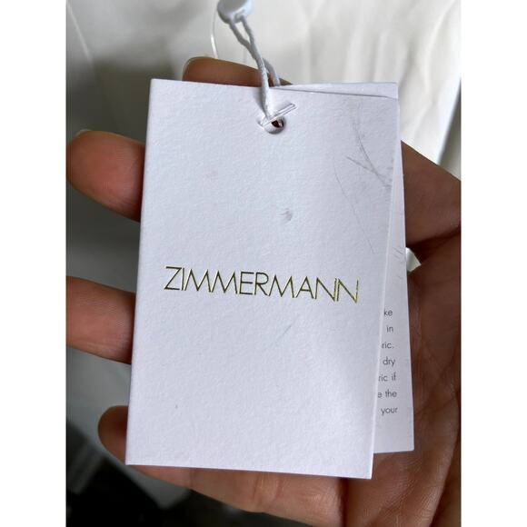 Zimmermann Wide Leg Trousers Cream size US 4 - Picture 4 of 8